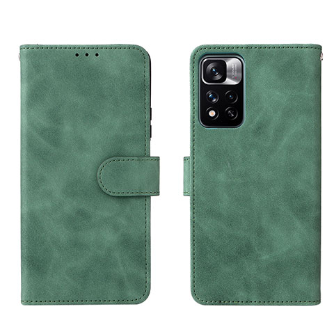 Coque Portefeuille Livre Cuir Etui Clapet L01Z pour Xiaomi Mi 11i 5G (2022) Vert