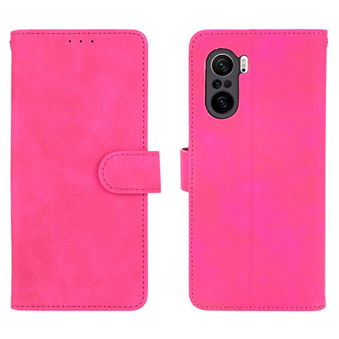 Coque Portefeuille Livre Cuir Etui Clapet L01Z pour Xiaomi Mi 11X 5G Rose Rouge