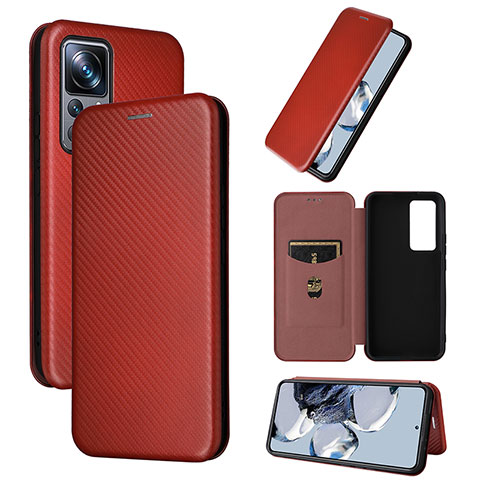 Coque Portefeuille Livre Cuir Etui Clapet L01Z pour Xiaomi Mi 12T Pro 5G Marron