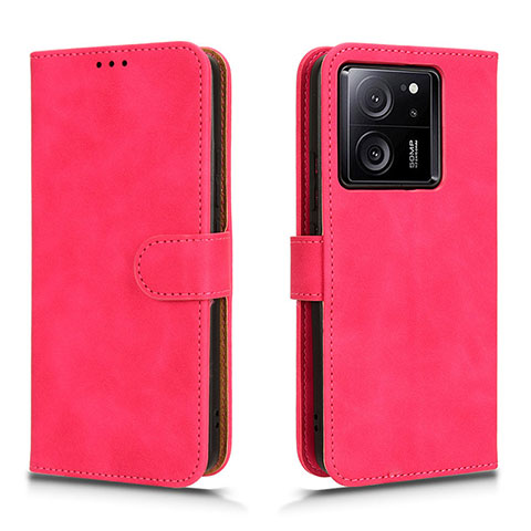 Coque Portefeuille Livre Cuir Etui Clapet L01Z pour Xiaomi Mi 13T Pro 5G Rose Rouge