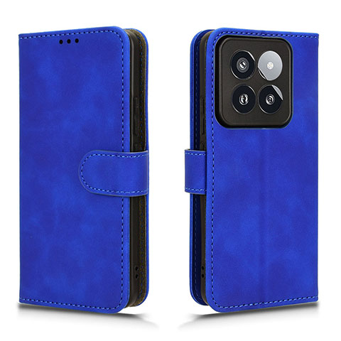 Coque Portefeuille Livre Cuir Etui Clapet L01Z pour Xiaomi Mi 14 5G Bleu