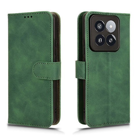 Coque Portefeuille Livre Cuir Etui Clapet L01Z pour Xiaomi Mi 14 5G Vert