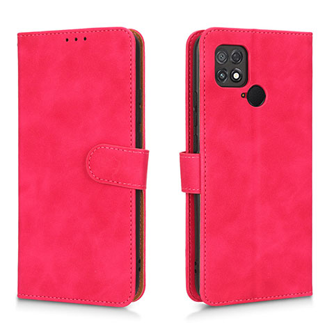 Coque Portefeuille Livre Cuir Etui Clapet L01Z pour Xiaomi Poco C40 Rose Rouge