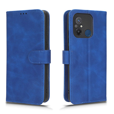 Coque Portefeuille Livre Cuir Etui Clapet L01Z pour Xiaomi Poco C55 Bleu
