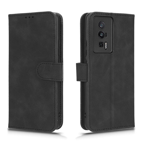 Coque Portefeuille Livre Cuir Etui Clapet L01Z pour Xiaomi Poco F5 Pro 5G Noir