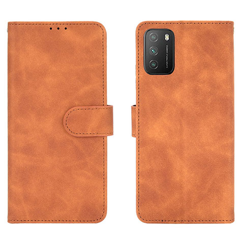 Coque Portefeuille Livre Cuir Etui Clapet L01Z pour Xiaomi Poco M3 Marron