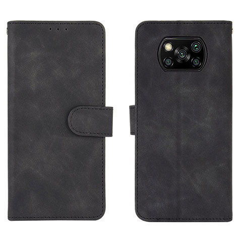 Coque Portefeuille Livre Cuir Etui Clapet L01Z pour Xiaomi Poco X3 Pro Noir