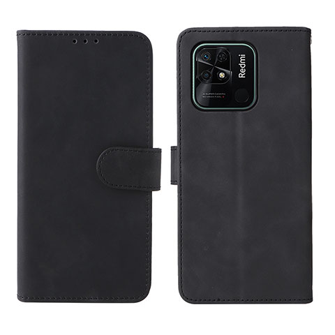 Coque Portefeuille Livre Cuir Etui Clapet L01Z pour Xiaomi Redmi 10 India Noir