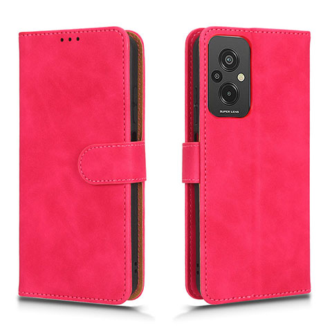 Coque Portefeuille Livre Cuir Etui Clapet L01Z pour Xiaomi Redmi 11 Prime 4G Rose Rouge