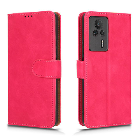 Coque Portefeuille Livre Cuir Etui Clapet L01Z pour Xiaomi Redmi K60E 5G Rose Rouge