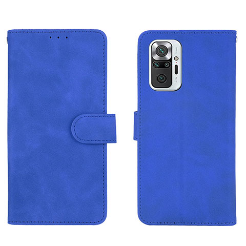 Coque Portefeuille Livre Cuir Etui Clapet L01Z pour Xiaomi Redmi Note 10 Pro 4G Bleu