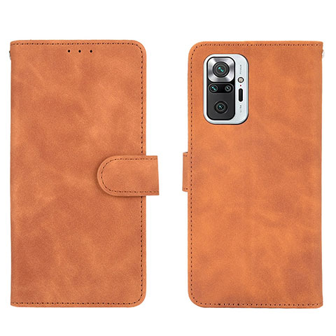 Coque Portefeuille Livre Cuir Etui Clapet L01Z pour Xiaomi Redmi Note 10 Pro 4G Marron