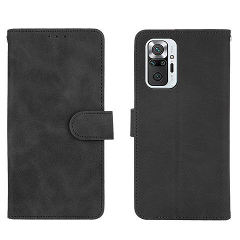 Coque Portefeuille Livre Cuir Etui Clapet L01Z pour Xiaomi Redmi Note 10 Pro 4G Noir