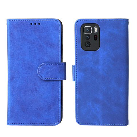 Coque Portefeuille Livre Cuir Etui Clapet L01Z pour Xiaomi Redmi Note 10 Pro 5G Bleu