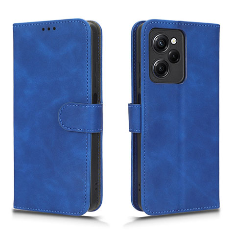 Coque Portefeuille Livre Cuir Etui Clapet L01Z pour Xiaomi Redmi Note 12 Pro Speed 5G Bleu