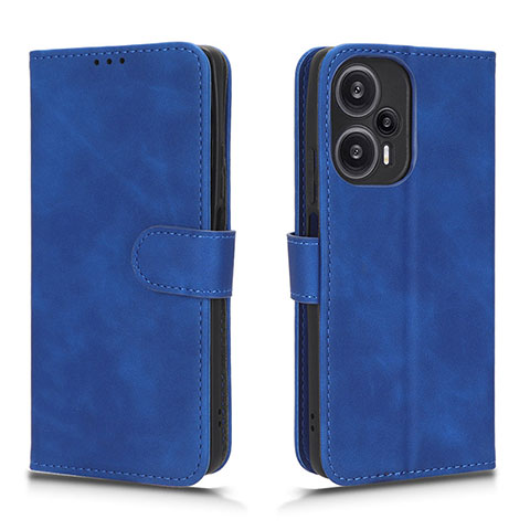 Coque Portefeuille Livre Cuir Etui Clapet L01Z pour Xiaomi Redmi Note 12 Turbo 5G Bleu