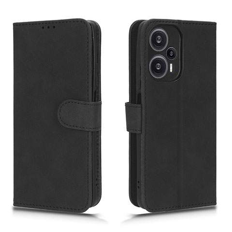 Coque Portefeuille Livre Cuir Etui Clapet L01Z pour Xiaomi Redmi Note 12 Turbo 5G Noir