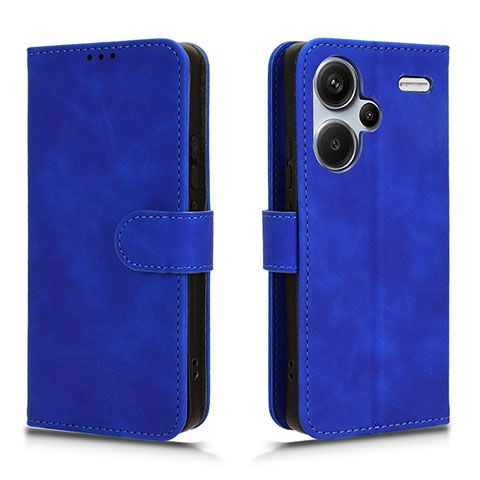 Coque Portefeuille Livre Cuir Etui Clapet L01Z pour Xiaomi Redmi Note 13 Pro+ Plus 5G Bleu