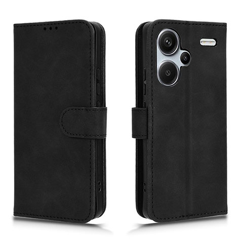 Coque Portefeuille Livre Cuir Etui Clapet L01Z pour Xiaomi Redmi Note 13 Pro+ Plus 5G Noir