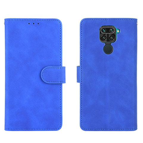 Coque Portefeuille Livre Cuir Etui Clapet L01Z pour Xiaomi Redmi Note 9 Bleu