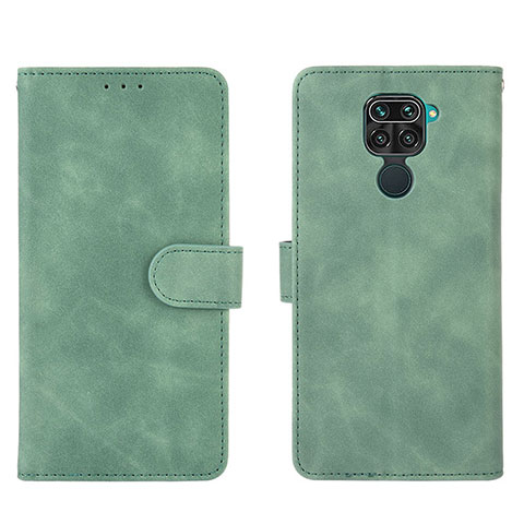 Coque Portefeuille Livre Cuir Etui Clapet L01Z pour Xiaomi Redmi Note 9 Vert