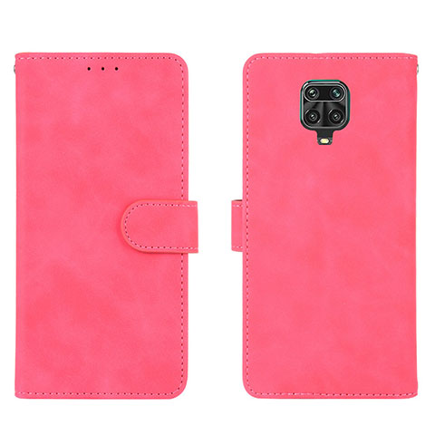 Coque Portefeuille Livre Cuir Etui Clapet L01Z pour Xiaomi Redmi Note 9S Rose Rouge