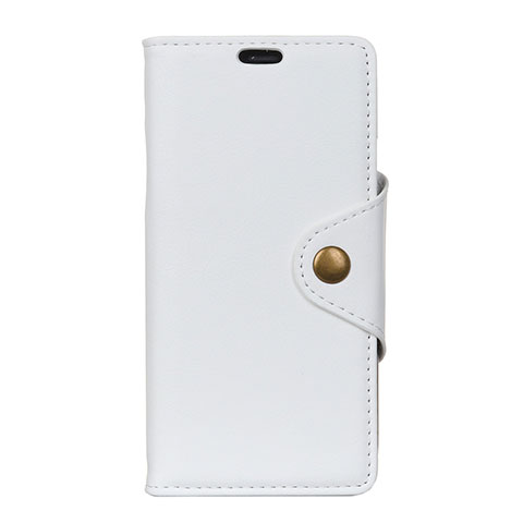 Coque Portefeuille Livre Cuir Etui Clapet L02 pour Alcatel 5V Blanc