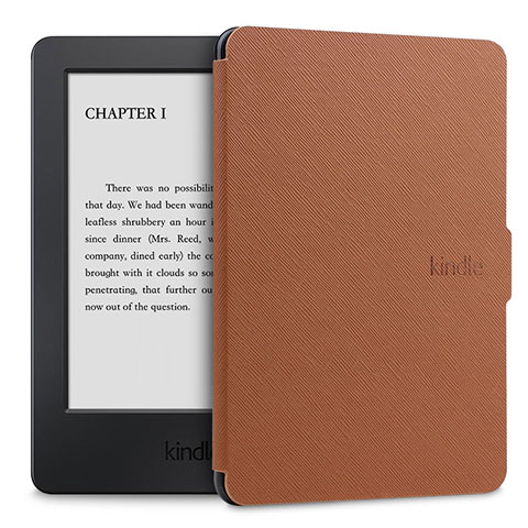 Coque Portefeuille Livre Cuir Etui Clapet L02 pour Amazon Kindle Paperwhite 6 inch Marron