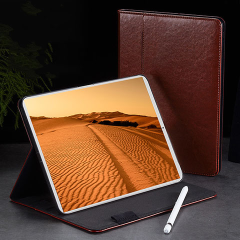 Coque Portefeuille Livre Cuir Etui Clapet L02 pour Apple iPad Pro 11 (2018) Marron