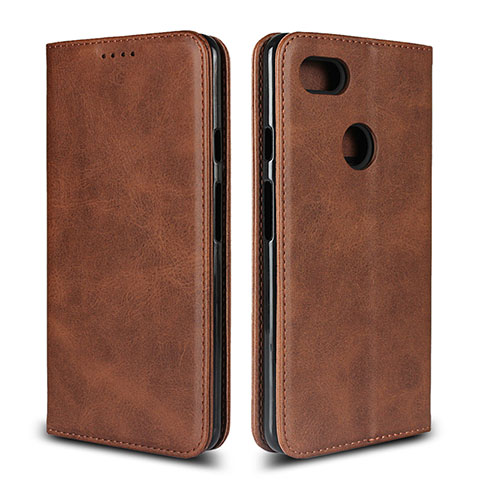 Coque Portefeuille Livre Cuir Etui Clapet L02 pour Google Pixel 3 XL Marron