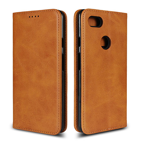 Coque Portefeuille Livre Cuir Etui Clapet L02 pour Google Pixel 3 XL Orange