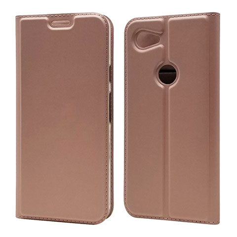 Coque Portefeuille Livre Cuir Etui Clapet L02 pour Google Pixel 3a XL Or Rose