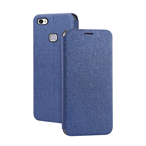 Coque Portefeuille Livre Cuir Etui Clapet L02 pour Huawei Honor V8 Max Bleu