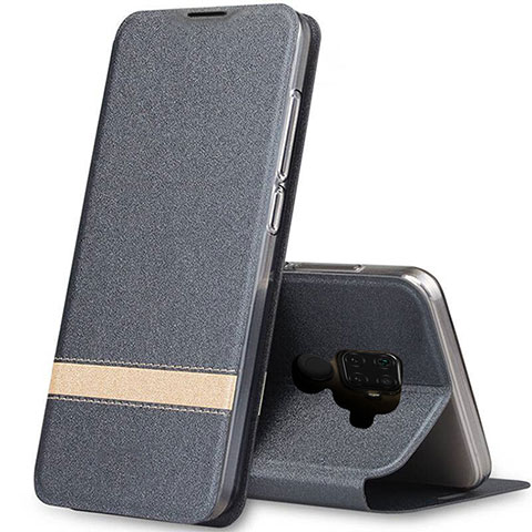 Coque Portefeuille Livre Cuir Etui Clapet L02 pour Huawei Mate 30 Lite Gris