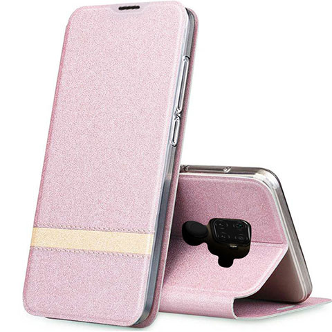 Coque Portefeuille Livre Cuir Etui Clapet L02 pour Huawei Nova 5i Pro Or Rose