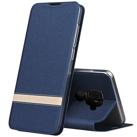 Coque Portefeuille Livre Cuir Etui Clapet L02 pour Huawei Nova 5z Bleu