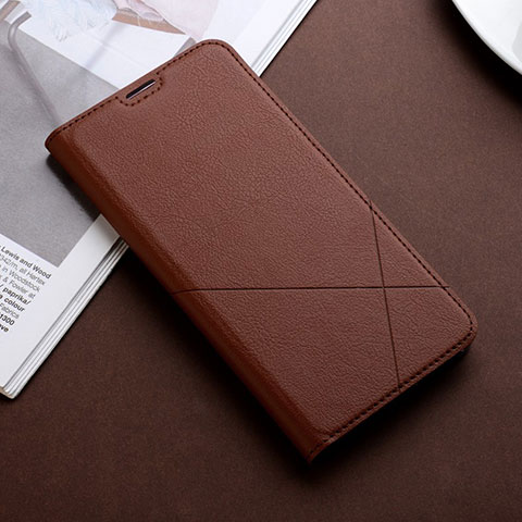 Coque Portefeuille Livre Cuir Etui Clapet L02 pour Huawei P Smart Pro (2019) Marron