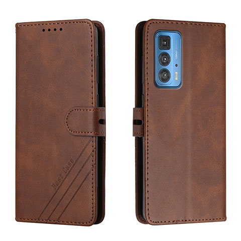 Coque Portefeuille Livre Cuir Etui Clapet L02 pour Motorola Moto Edge 20 Pro 5G Marron