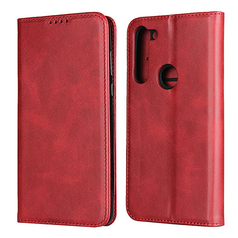 Coque Portefeuille Livre Cuir Etui Clapet L02 pour Motorola Moto G8 Power Rouge