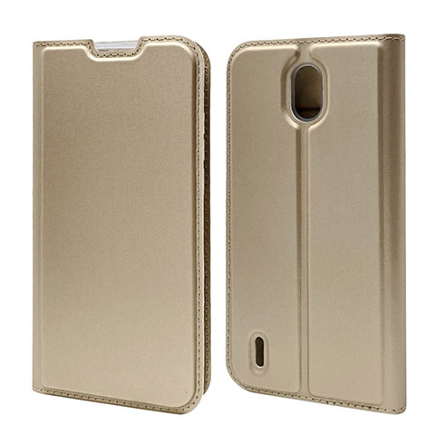 Coque Portefeuille Livre Cuir Etui Clapet L02 pour Nokia 1.3 Or