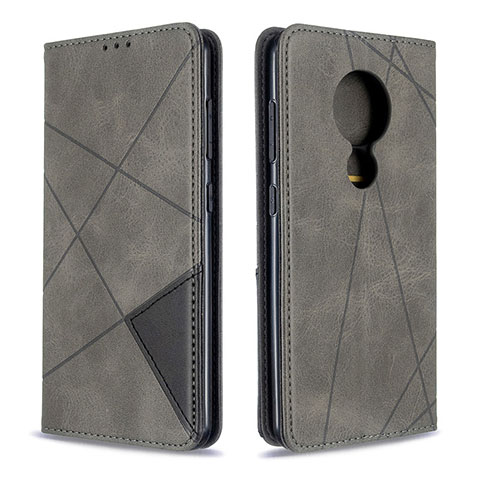 Coque Portefeuille Livre Cuir Etui Clapet L02 pour Nokia 6.2 Gris