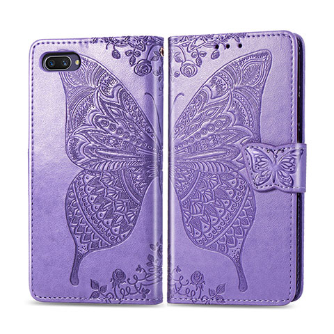 Coque Portefeuille Livre Cuir Etui Clapet L02 pour Oppo A12e Violet Clair