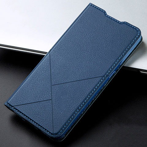 Coque Portefeuille Livre Cuir Etui Clapet L02 pour Oppo A52 Bleu