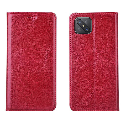 Coque Portefeuille Livre Cuir Etui Clapet L02 pour Oppo A92s 5G Rouge