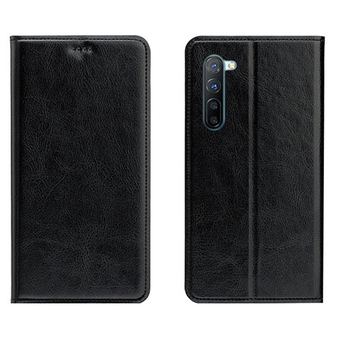 Coque Portefeuille Livre Cuir Etui Clapet L02 pour Oppo F15 Noir