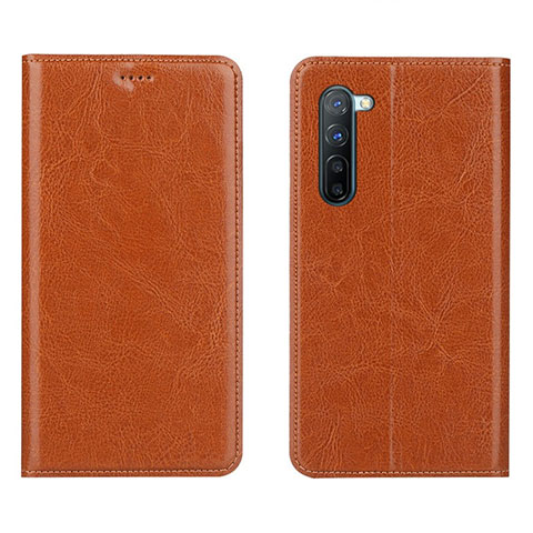 Coque Portefeuille Livre Cuir Etui Clapet L02 pour Oppo F15 Orange