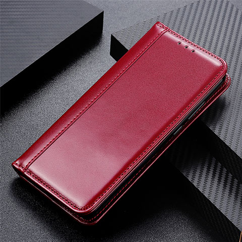 Coque Portefeuille Livre Cuir Etui Clapet L02 pour Oppo Find X2 Pro Rouge