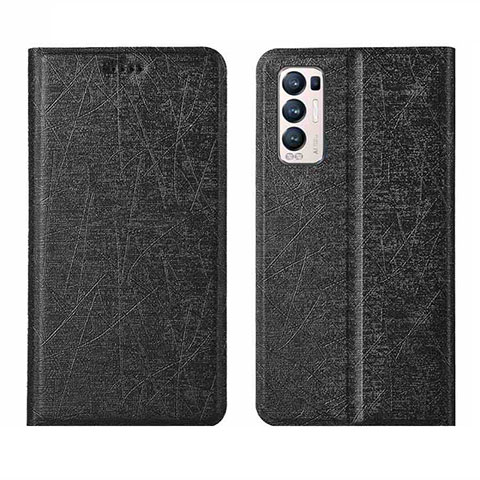 Coque Portefeuille Livre Cuir Etui Clapet L02 pour Oppo Find X3 Neo 5G Noir