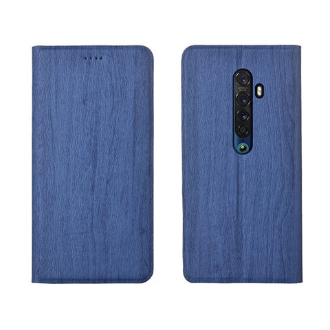 Coque Portefeuille Livre Cuir Etui Clapet L02 pour Oppo Reno2 Bleu