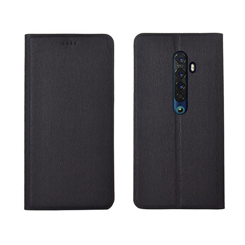 Coque Portefeuille Livre Cuir Etui Clapet L02 pour Oppo Reno2 Noir